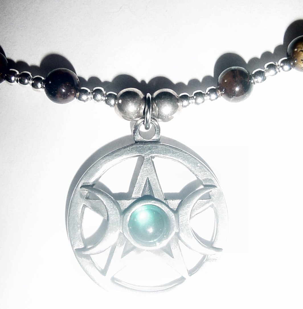 Wicca Celtic Pagan Necklace Gemstone Tiger Eye - Necklaces | RebelsMarket